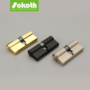 Orta doğu silindir fabrika fiyat çift açık SN siyah altın çinko alaşım Normal 3 demir tuşları ile güvenlik kapısı kilit silindir - Product Image 3