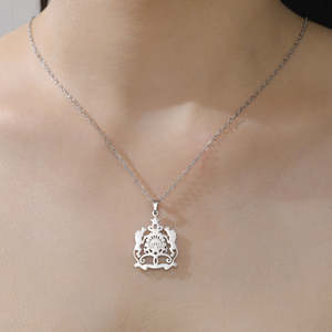 Pendentif en argent sterling 925 avec logo personnalisé, moissanite, plaqué or 14 carats, bijoux minimalistes pour femmes, hommes, unisexe - Product Image 3