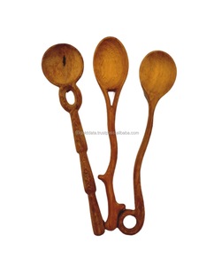Cucharas de madera de bambú hechas a mano Cuchara de postre de café de mango largo Precio al por mayor para compradores globales - Product Image 2