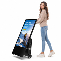 Pantalla LCD Publicitaria Portátil para Exteriores de 55 Pulgadas, Pantalla Táctil Android para Carteles, Kiosco de Señalización para Centros Comerciales y Ascensores