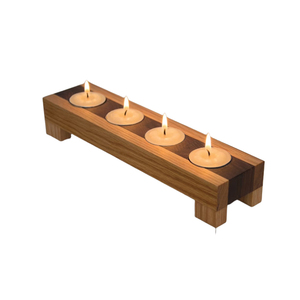 High Quality Acacia Wood Customized Design <b>Bulk</b> <b>Candle</b> Holder 4 <b>Candle</b> in 1 Stand - Product Image 6