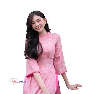 พิมพ์ลายเสือดาวสีแดงแบบดั้งเดิมของผู้หญิงโมเดลไม่สมมาตร AO Dai สไตล์วินเทจป้องกันไฟฟ้าสถิตย์ - Product Image 5