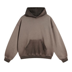 100% Cotton Custom Oversize Distressed Embroidery Thick <b>Hoodie</b> Wholesale 500gsm Heavyweight Men Vintage Stone Acid Wash <b>Hoodie</b> - Product Image 6