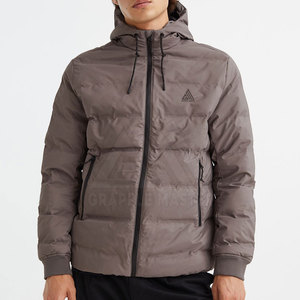Custom Style <b>Men</b> Winter <b>Letter</b> Pattern Nylon/Polyester Puffer <b>Jackets</b> Wholesale Hooded Long Sleeves - Product Image 2