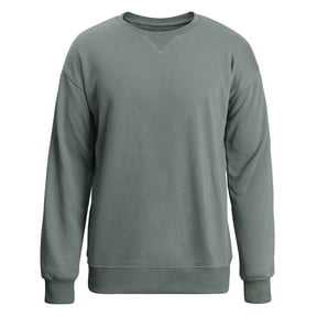 Sweat-shirt à manches longues en coton pour homme, col rond, broderie, uni, teinture unie, vente en gros, pull fin pour artistes et usage en studio - Product Image 2
