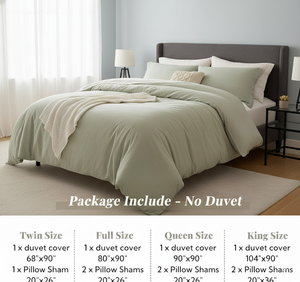 <span class=keywords><strong>Housse</strong></span> <span class=keywords><strong>de</strong></span> <span class=keywords><strong>couette</strong></span> en microfibre lavée 100% ultra douce 500 fils, inaltérable, ensemble <span class=keywords><strong>de</strong></span> <span class=keywords><strong>housse</strong></span> <span class=keywords><strong>de</strong></span> <span class=keywords><strong>couette</strong></span> October Mist Sage, 3 pièces pour la maison - Product Image 4