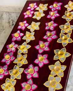 Flor T Light portavelas Diwali Festival noche tema Fiesta decoración del hogar moda boda decoración evento Floral Mat centro de mesa - Product Image 1