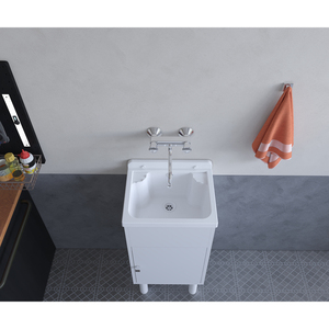 Lavabo da Esterno Salvaspazio Roncisvalle 42x34x80 cm in Acciaio Inox SUS304 Nano Fatto a Mano con Doppia Vasca - Product Image 4