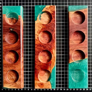 Porte-bougie en bois naturel et résine transparente, forme personnalisée, élégant, fait à la main, pour bougies chauffe-plat et bougies pilier, décoration intérieure - Product Image 1