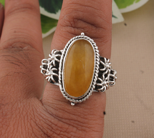 Anillo de Calcita Naranja Natural, anillo de calcita de forma ovalada, anillo de Plata de Ley 925 para mujer, joyería hecha a mano, regalo de aniversario - Product Image 6