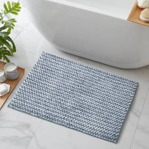 Tapis de salle de bain en microfibre chenille bleu mélodie, antidérapant, doux, 50x80 cm - Product Image 6