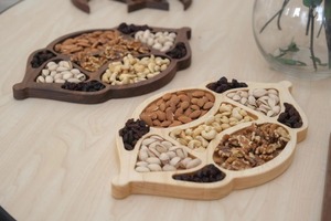 Colonne Plateau En Bois Pour Le Ramadan Parfait Pour Servir Des Fruits Secs Bonbons Dates Et Décor De Table De Fête Fabriqué À La Main De L'Inde - Product Image 2