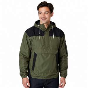 Custom <b>Waterproof</b> Windbreaker <b>Jacket</b> Lightweight Hooded Anorak Pullover Outdoor Team Wear OEM Manufacturer - Product Image 1
