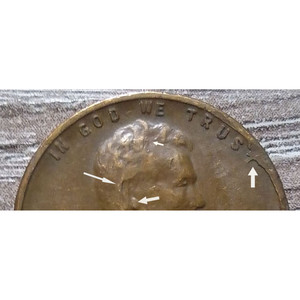 Pièce de monnaie Lincoln Wheat Penny de 1944, objet de collection culturel, avec erreurs distinctives sur la goutte et le rebord - Product Image 4