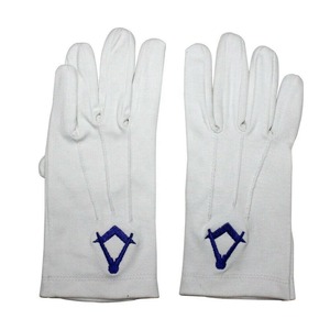 Guantes de algodón bordados masónicos con brújula y cuadrado azul de Color personalizado, estilo clásico para hombre para viajes diarios, pesca, uso doméstico - Product Image 1