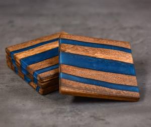 Posavasos Clásicos de Madera y Resina Epoxi, Resistentes al Calor, Ecológicos, de 10 mm de Grosor, para Vajilla, Hogar, Hotel, Restaurante, Cafetería y Oficinas - Product Image 1