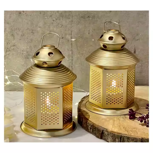 Classic Metal Lanterns Wholesale Modern Home Ramadan Decorations Handmade Eco-Friendly Hanging <b>Candle</b> Customized Color Logo Home - Product Image 4