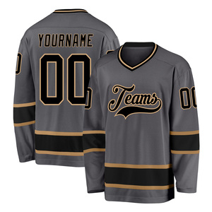 Maillot de hockey sur glace unisexe personnalisé de haute qualité, respirant, imprimé, 100 % polyester, vente en gros directe d'usine, design de col à lacets tendance - Product Image 6