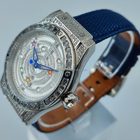 Reloj de Cuarzo para Mujer SPARKTIME, Diseño Moderno y Elegante, Correa de Cuero y Acero Inoxidable de 18 mm, Cristal de Zafiro, Esfera con Diamantes