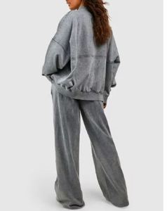 Ensemble de survêtement décontracté pour femme, poids lourd, uni, en molleton de coton long, logo personnalisé, vêtements d'hiver, vente en gros, respirant, rapide 2026 - Product Image 3