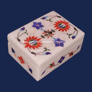 Caja de incrustaciones de mármol de diseño único de producto de calidad superior MOP azul con uso de Material de nácar para almacenamiento de joyas caja de artículos de regalo - Product Image 6