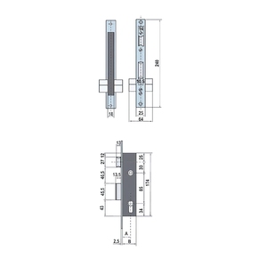 Serratura Anteriore in Acciaio Inossidabile Lince 5530-20 - Product Image 2