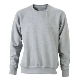 OEM Wholesale Blank Heavyweight 100% Cotton half white Custom Logo Crew neck Oversize fabric Sweatshirt with fleece For Men