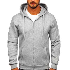 100% Cotton Grey Custom Wholesale Premium Full <b>Zip</b> <b>up</b> Puff Print Hoodie - Product Image 1