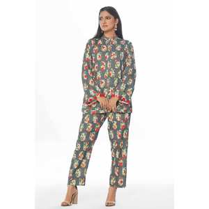 Traje Khaddar de 2 Piezas sin Coser con Estampado Digital y Cuello Mandarín WNST-42003 - Product Image 4