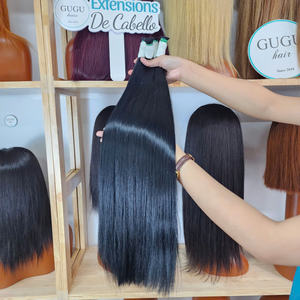 Venta al por mayor sin procesar cutícula alineada hueso recto doble dibujado paquetes de cabello humano crudo vietnamita pelo Super Premium - Product Image 5
