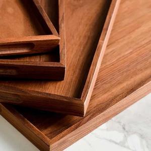 Bandeja de madera vintage, plato de cena rectangular, fruta, aperitivo, postre, bandeja de madera para servir - Product Image 3