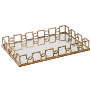 Manufacture directe métal rond doré plateau de service noël miroir européen bijoux parfum plateau de stockage - Product Image 3