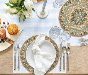 ที่รองจานลูกปัดทรงกลมทำด้วยมือสำหรับโต๊ะอาหารของตกแต่งคริสต์มาสงานเลี้ยงสังสรรค์ในครอบครัว - Product Image 3