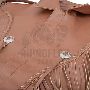 Nuevo diseño de chaqueta con flecos para hombre, chaqueta transpirable de talla grande baja Moq hecha a medida, chaqueta de cuero auténtico para hombre, chaquetas con flecos a la moda - Product Image 3