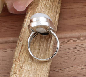 Handmade 925 Sterling Silver Classic <b>Resizable</b> <b>Ring</b> with Natural Agate Oval Statement Gemstone for Men Wholesale - Product Image 2