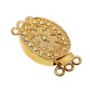 Cierre de caja multihebra de 32X18X6mm, 3 hebras de cobre oxidado, plata oxidada y chapado en oro de 18 quilates, cierre de joyería de oro de 18 quilates B1047 - Product Image 2