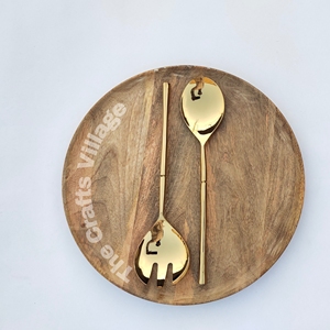 Juego de servidor de ensalada de acero inoxidable con construcción equilibrada y forma refinada para comidas diarias o eventos especiales - Product Image 1