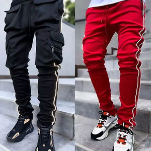 Pantalones de chándal acampanados personalizados de alta calidad para hombre, pantalones de chándal apilados de algodón con cintura elástica de retazos informales - Product Image 5