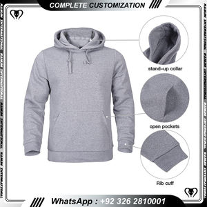 Ensemble de survêtement ample en molleton épais d'hiver, sweat-shirt à capuche, tissu en molleton français, imprimé, logo personnalisé, coton unisexe, hommes, tissu polaire - Product Image 5