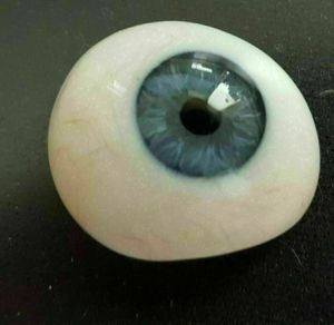 Oeil prothétique humain vintage de fabrication SS ~ oeil bleu artificiel en verre antique - Product Image 3