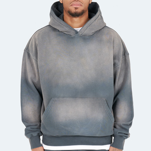 Sudadera vintage para hombre con efecto desgastado por el sol, acabado lavado, manga larga, estilo casual para la calle, cálida, cómoda y para uso diario. - Product Image 1