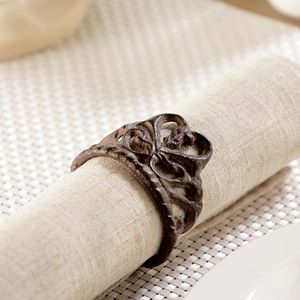 Rond de serviette en métal décoratif à motif de feuille unique, accessoire élégant pour les mariages de la saison d'automne, Thanksgiving ou les dîners de fête - Product Image 4