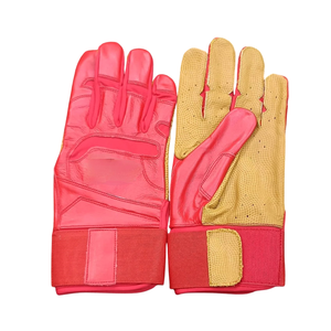 Guantes de bateo de béisbol con puño largo de cuero de vaca de color blanco y azul para jóvenes y jugadores profesionales - Product Image 3