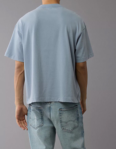 Tee Shirts Boxy Fit Street Style à Épaules tombantes 100% Coton Tee Tops Garçons Sportswear Crew Neck Boxy T-Shirt Hommes - Product Image 2