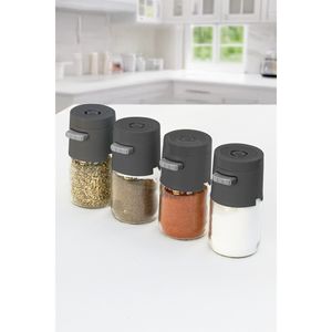New Generation 4-Piece Black Eco-Friendly Modern Cocktail Shaker <b>Set</b> <b>Weight</b>-Adjustable Push Button Design Glass Salt Spice Sugar - Product Image 5