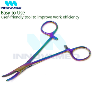 Alicates curvados completamente dentados largos Abrazaderas de bloqueo de acero múltiple Instrumento quirúrgico manual reutilizable Certificado CE Clase I en línea - Product Image 4