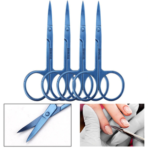 Professionnel petit bleu ongles ciseaux manucure pour ongles en acier inoxydable sourcil nez cils cuticules ciseaux incurvé maquillage outil - Product Image 3