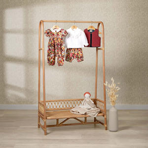 Perchero moderno de ratán para ropa, Perchero de pie de secado para dormitorio, precio barato - Product Image 5