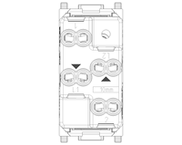 Interrupteur modulaire Vimar 10A à double bouton-poussoir interverrouillé blanc 1P NO+NO IP20 250V PC/ignifuge -5C +40C pour volet roulant