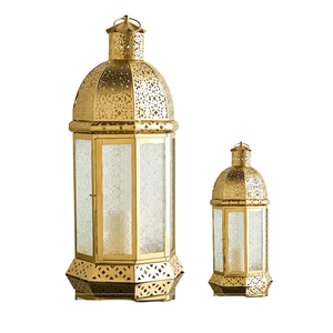 Lanterne suspendue en métal plaqué or avec poignée nouvelle lanterne en métal fini enduit d'or dernière bougie votive nouvelle lanterne en métal - Product Image 2